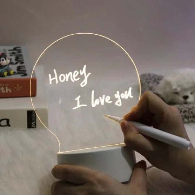 Creative LED Note Board Night Light USB Rewritable Message Board Warm Soft Light For Children Girlfriend Decoration Night Lamp NemiLum