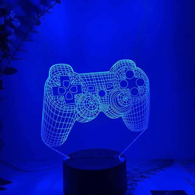 For Playstation Logo 3D Night Lamp Gaming Room Desk Setup Lighting Decor on the table Game Sensor Light for Kids Bedside Gift Crack base NO Remote / Orange NemiLum