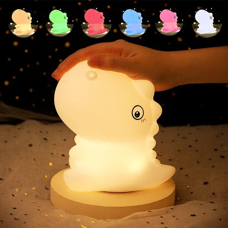 Led Silicone Night Lights For Baby Kids Room Children Bedroom Soft Dinosaur Nursery Lamp Decoration Home Decor Christmas Gift changeable NemiLum