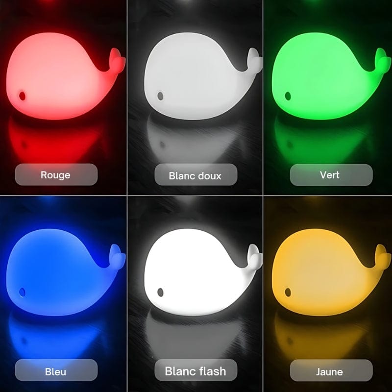 Veilleuse Baleine Bébé Led Silicone NemiLum