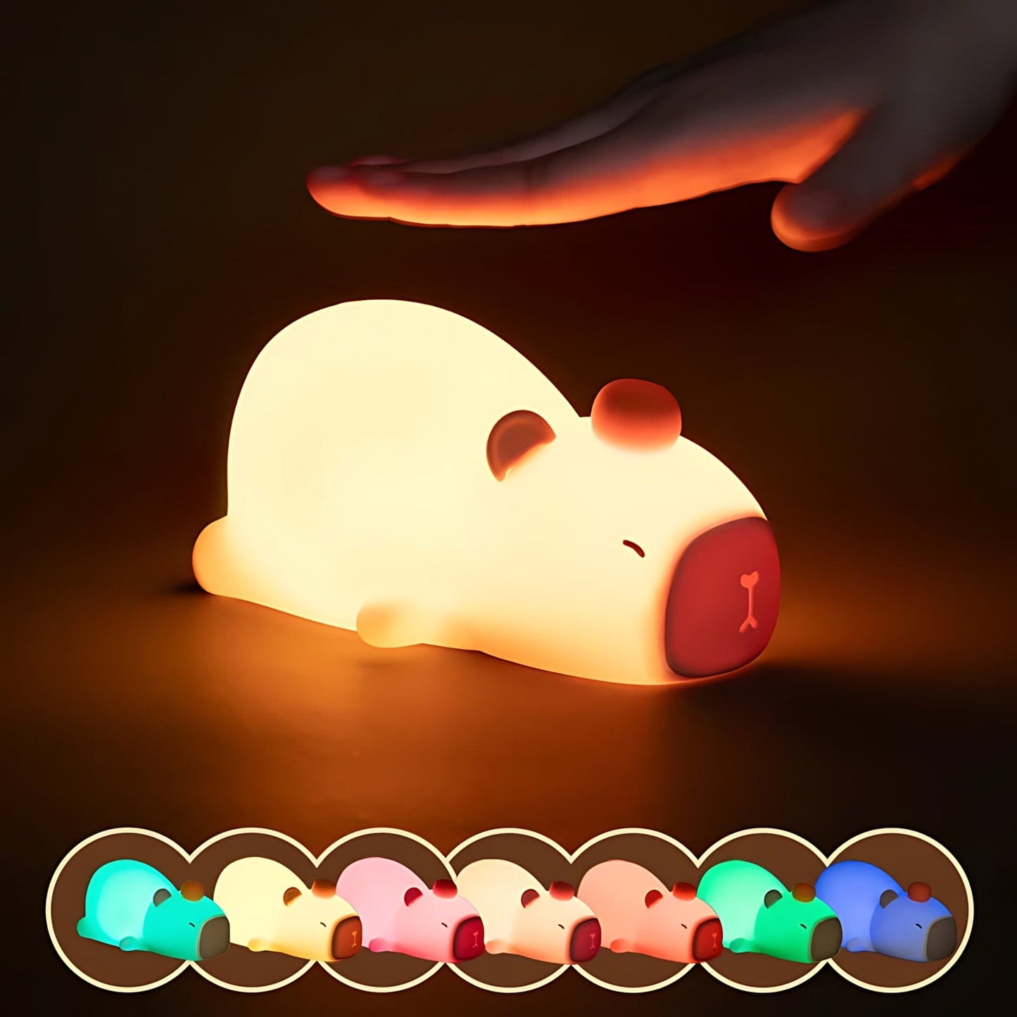 Veilleuse Capybara Silicone LED Allongé NemiLum