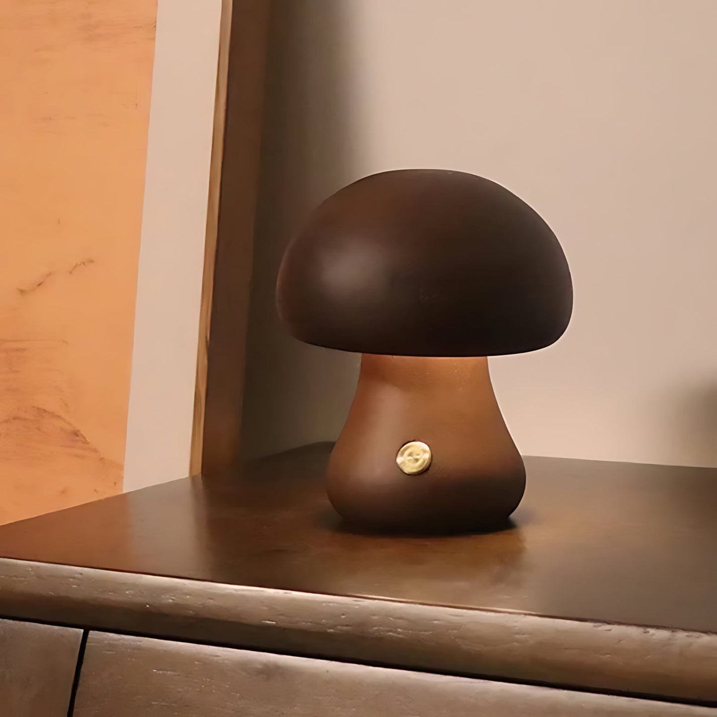 Veilleuse Champignon Bois Petite Foncée NemiLum