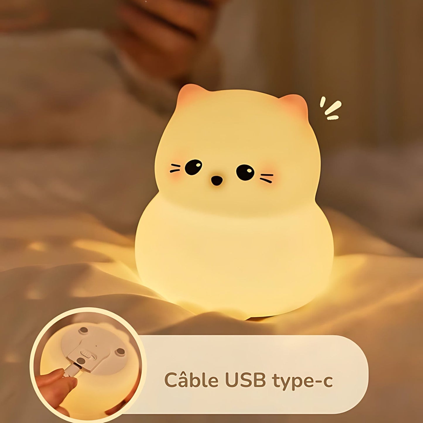 Veilleuse Chat Silicone Adorable NemiLum