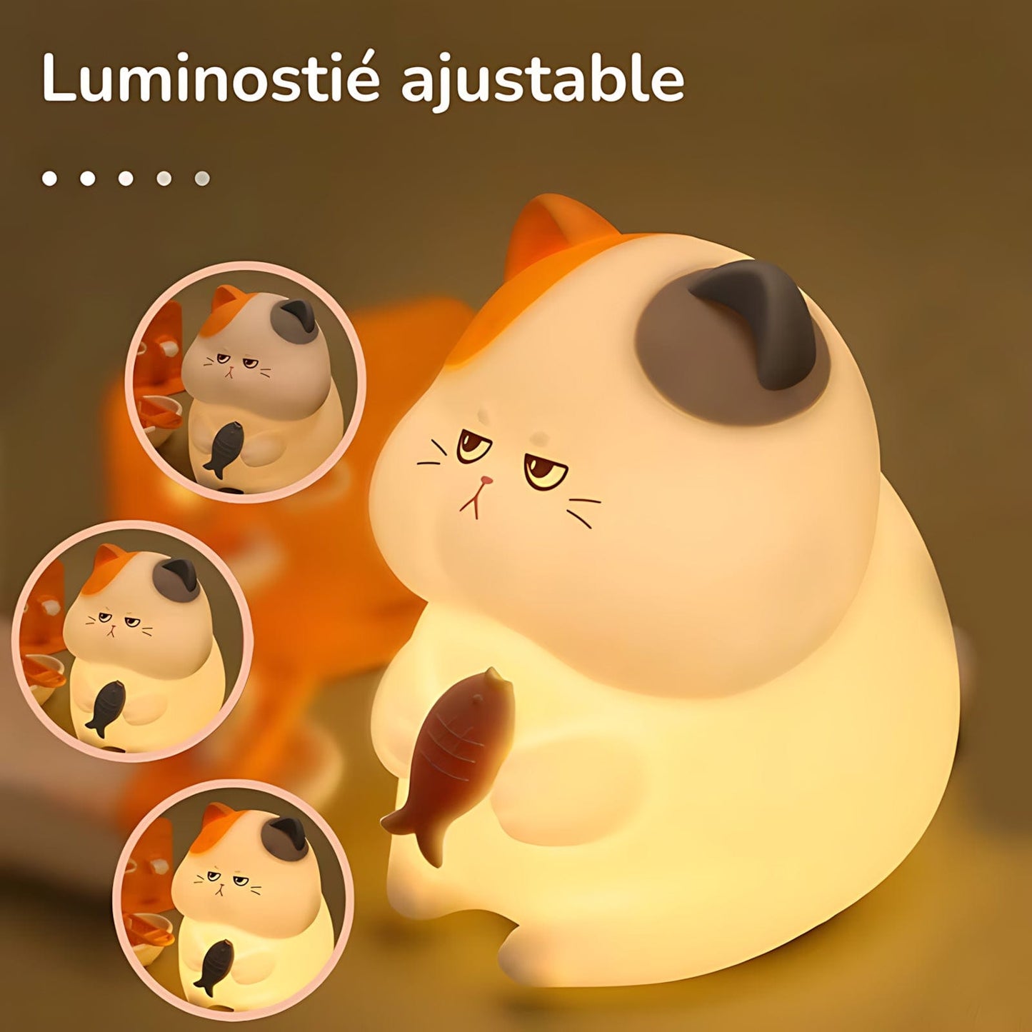 Veilleuse Chat Silicone Multicouleurs NemiLum