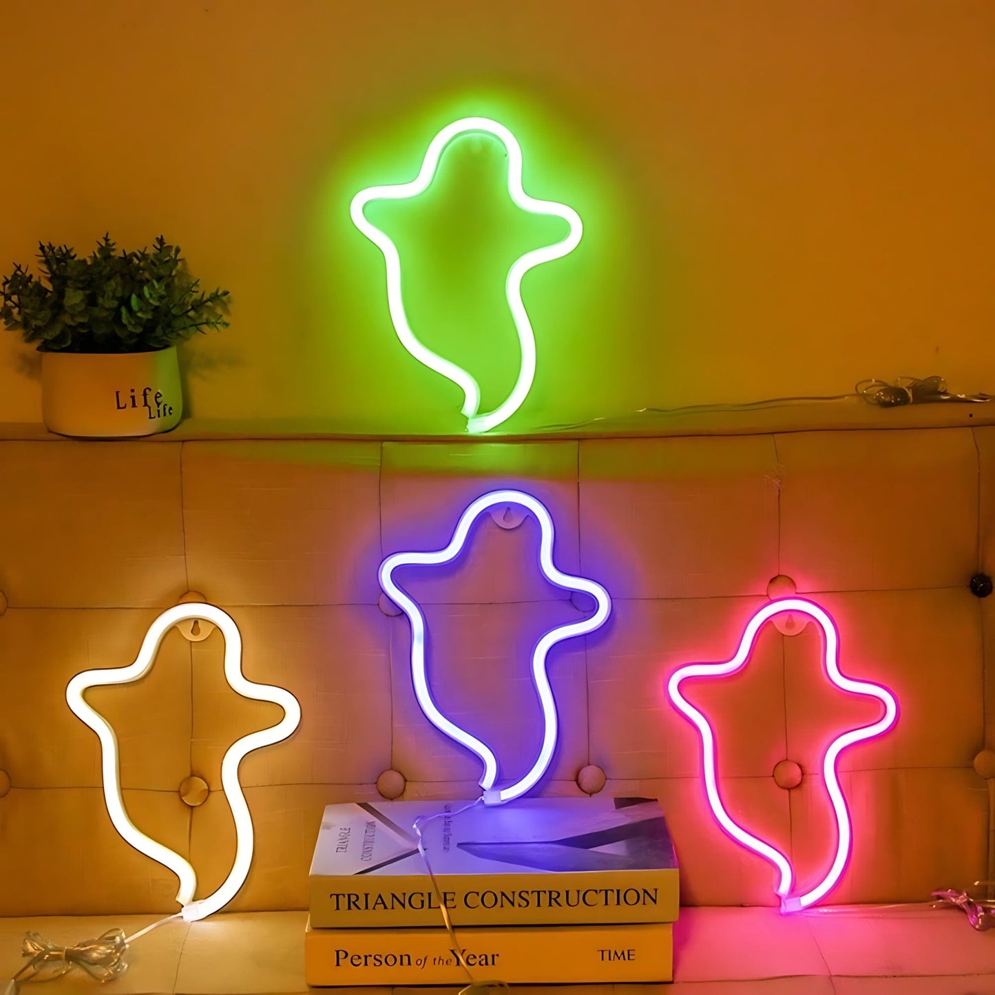 Veilleuse Halloween Néon Fantôme Vert NemiLum