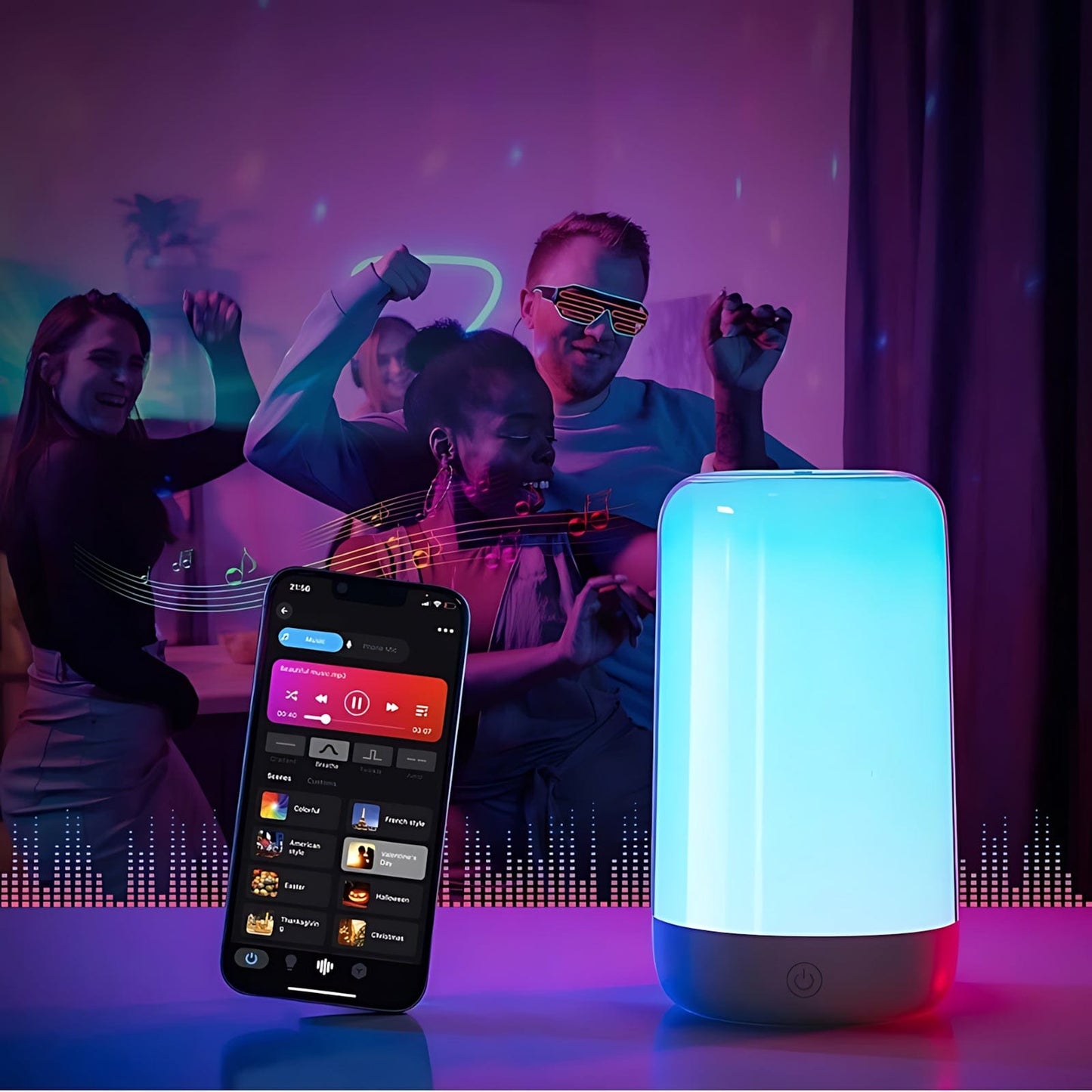 Veilleuse Lampe Design Rgb Tactile Portable NemiLum
