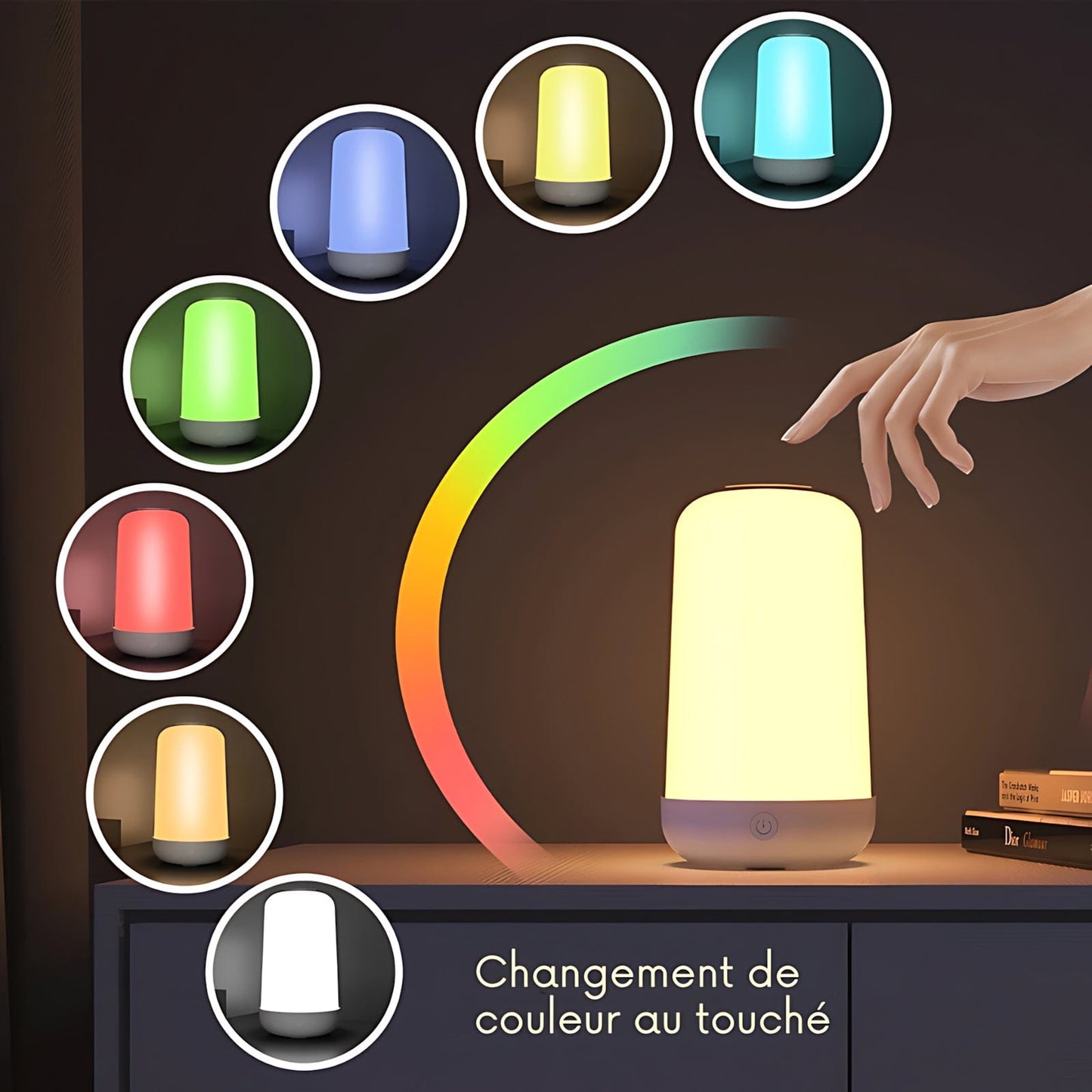Veilleuse Lampe Design Rgb Tactile Portable NemiLum