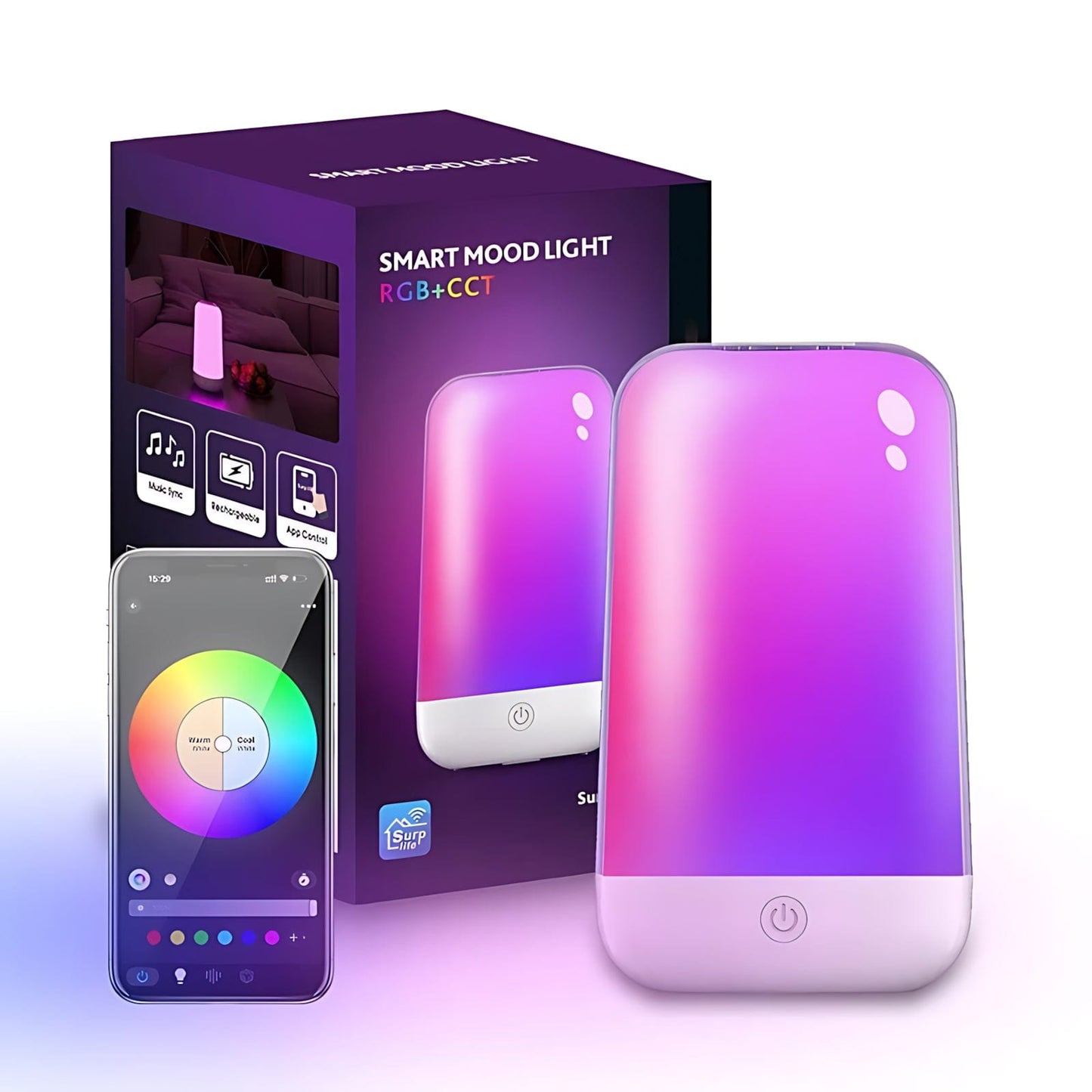 Veilleuse Lampe Design Rgb Tactile Portable NemiLum