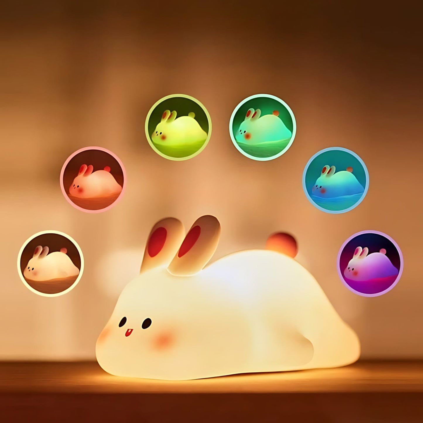 Veilleuse Lapin Bébé Allongé NemiLum