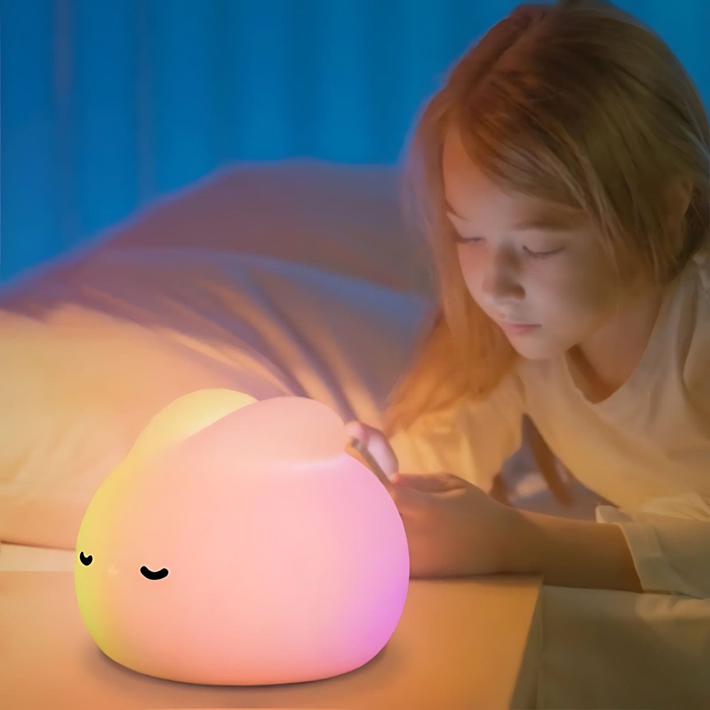 Veilleuse lapin silicone mignon LED NemiLum