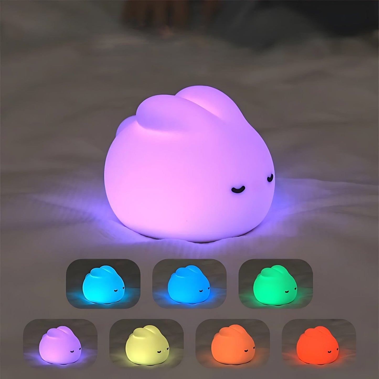 Veilleuse lapin silicone mignon LED NemiLum