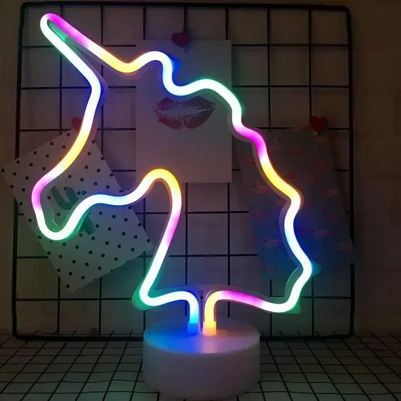 Veilleuse Licorne Néon Multicouleurs NemiLum
