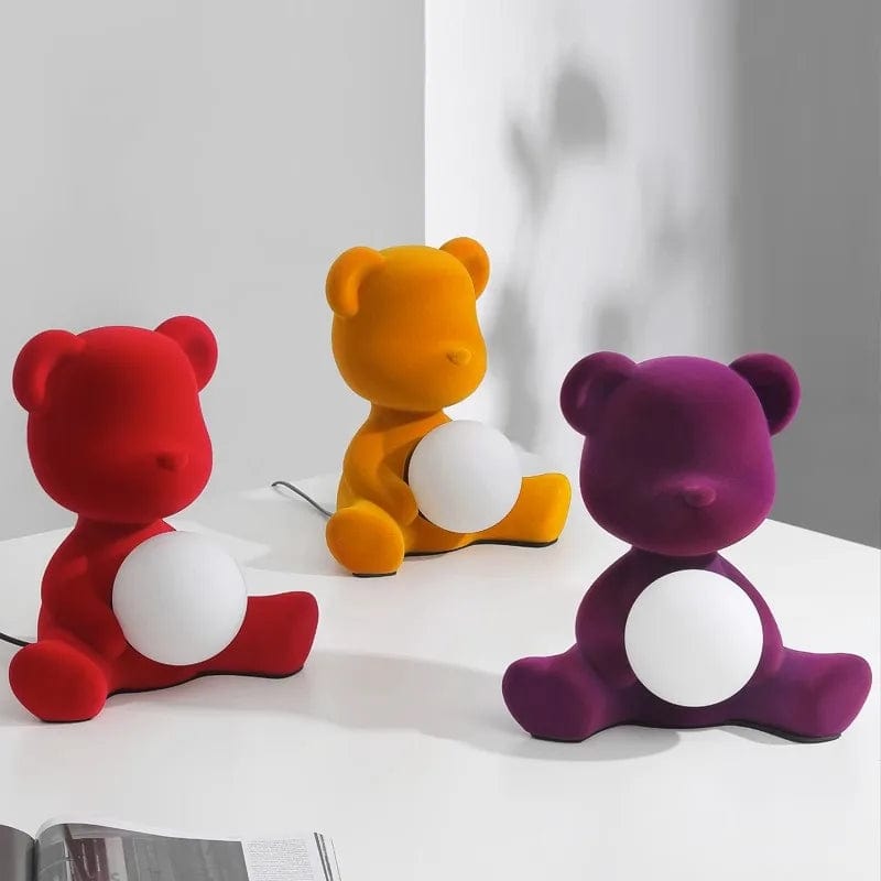 Veilleuse Ours Lampe Design Rouge NemiLum
