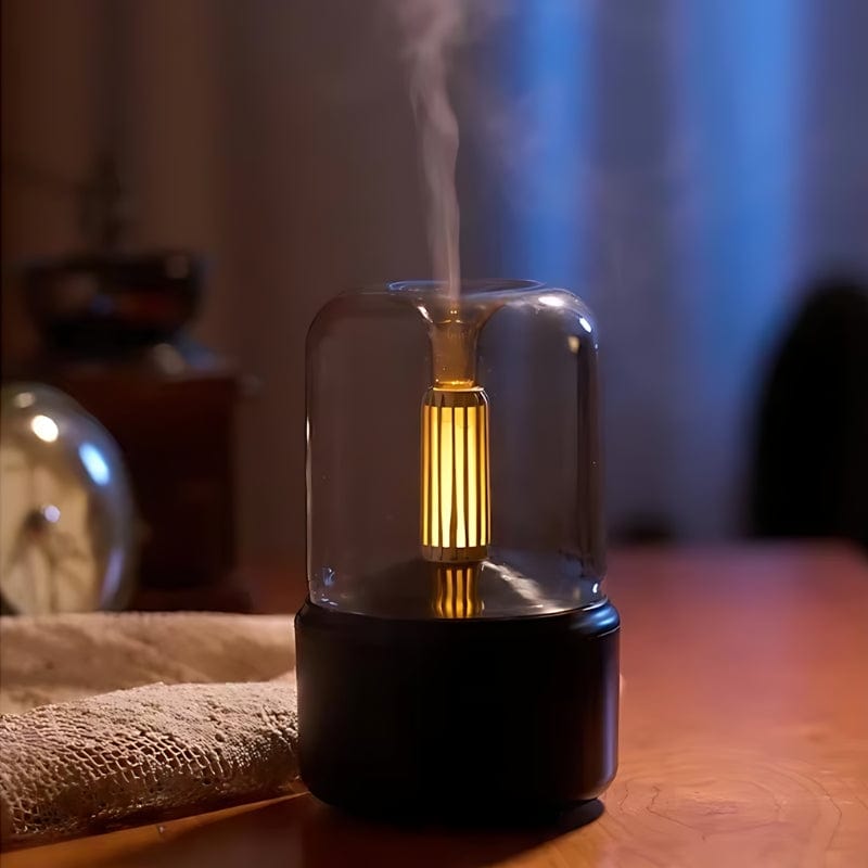 Veilleuse Portable Mini Diffuseur Huile Essentiel Noir NemiLum