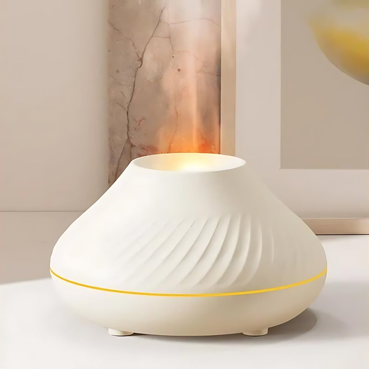 Veilleuse Volcan Diffuseur huile essentielle LED Blanc NemiLum