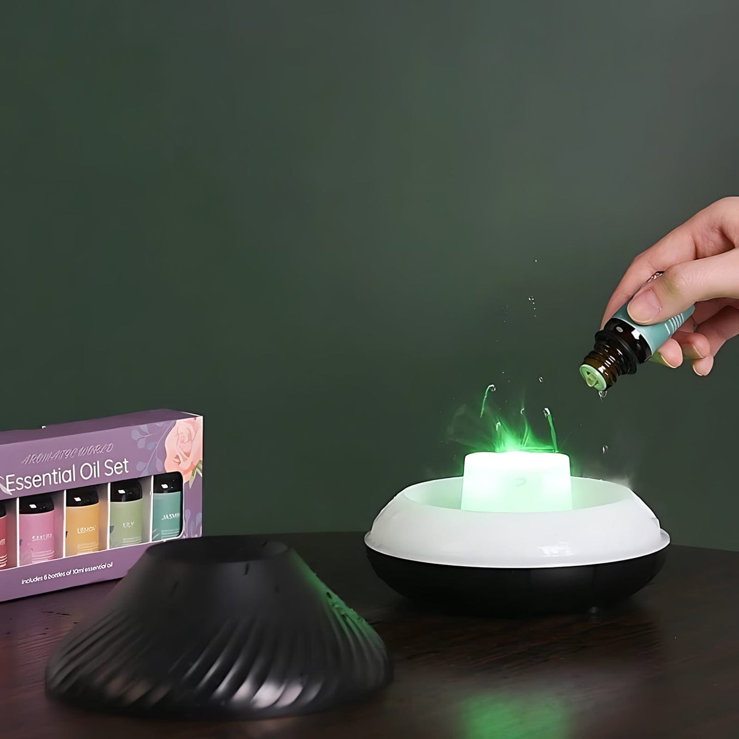 Veilleuse Volcan Diffuseur huile essentielle LED NemiLum