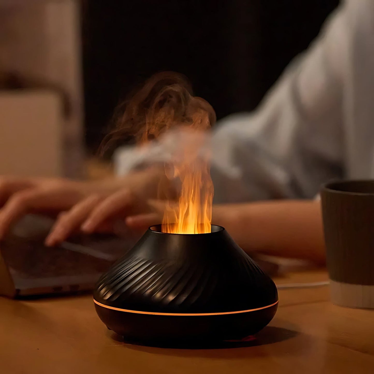 Veilleuse Volcan Diffuseur huile essentielle LED NemiLum