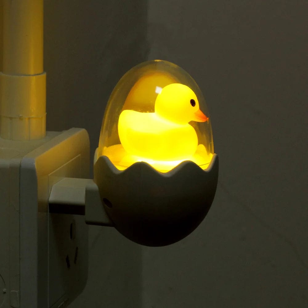 ANBLUB Timing LED Night Light 110V 220V Yellow Duck EU Plug Socket Wall Lamp With Remote for Children's Cartoon Creative Gift NemiLum