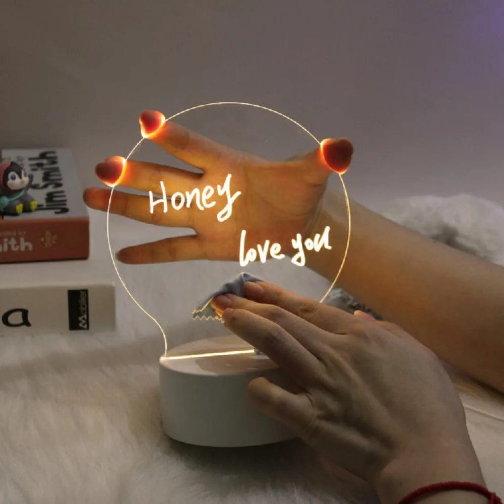 Creative LED Note Board Night Light USB Rewritable Message Board Warm Soft Light For Children Girlfriend Decoration Night Lamp NemiLum