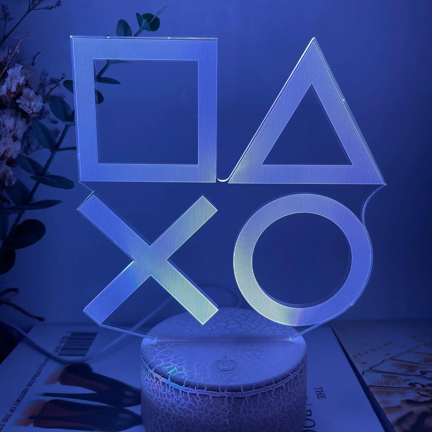 For Playstation Logo 3D Night Lamp Gaming Room Desk Setup Lighting Decor on the table Game Sensor Light for Kids Bedside Gift NemiLum