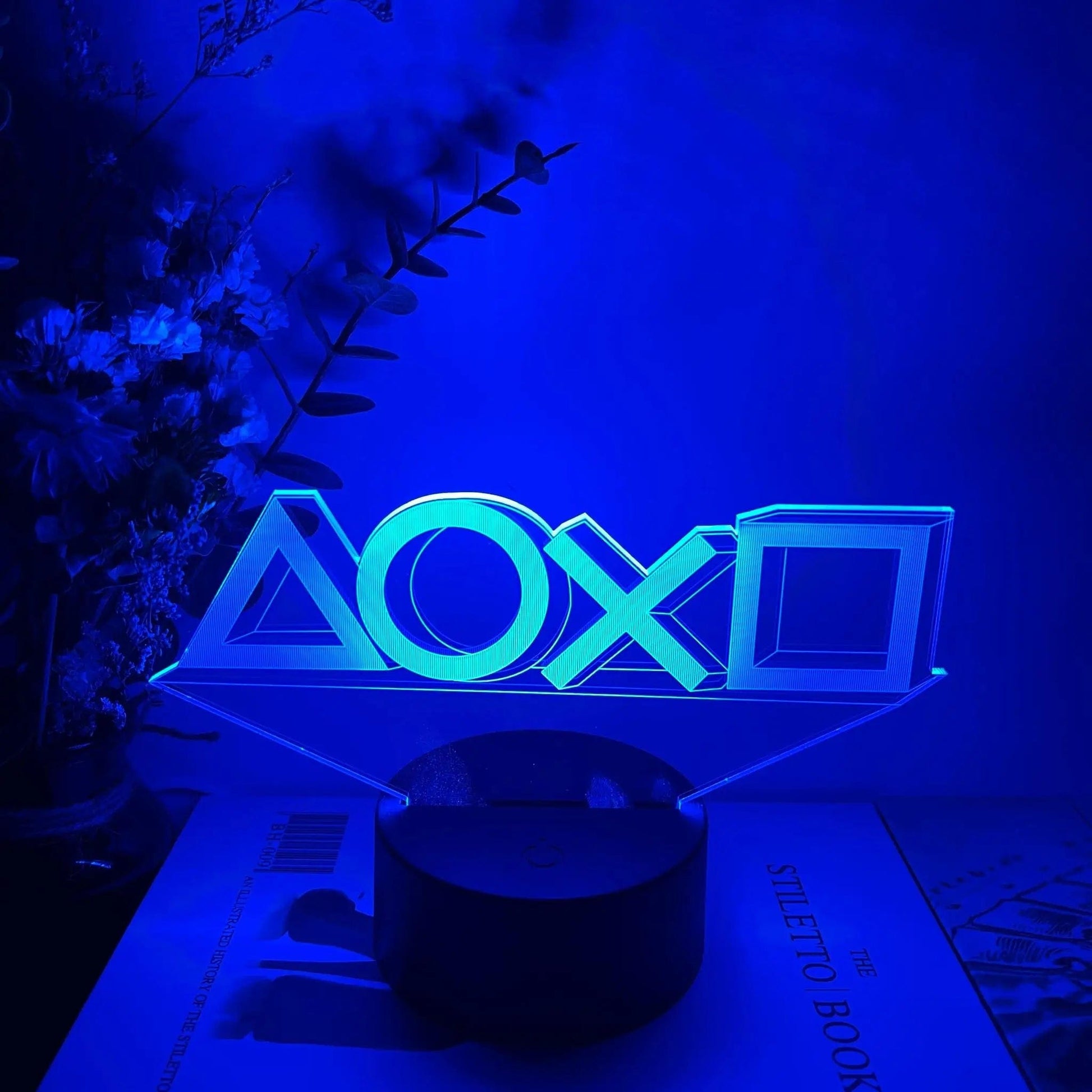 For Playstation Logo 3D Night Lamp Gaming Room Desk Setup Lighting Decor on the table Game Sensor Light for Kids Bedside Gift NemiLum