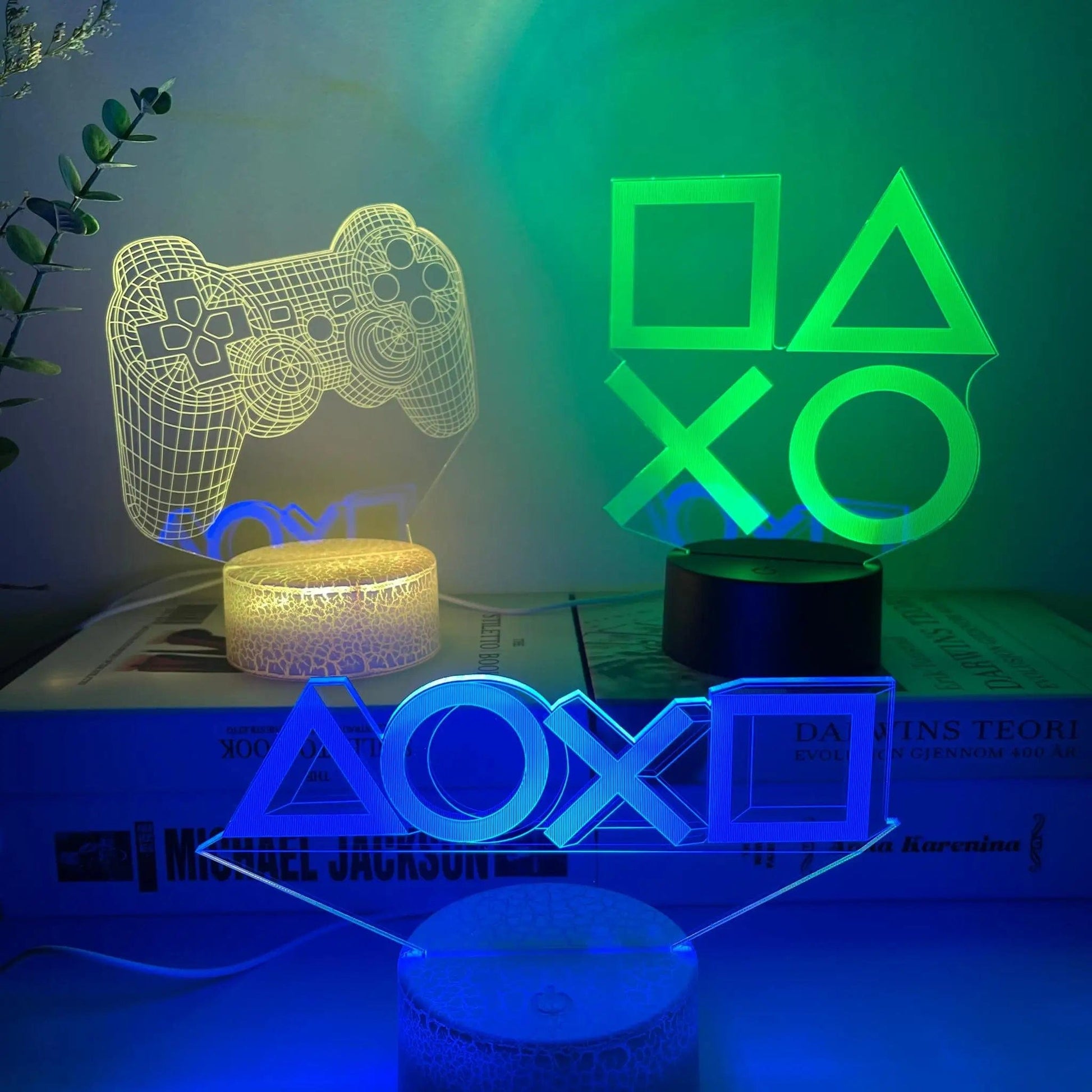 For Playstation Logo 3D Night Lamp Gaming Room Desk Setup Lighting Decor on the table Game Sensor Light for Kids Bedside Gift NemiLum