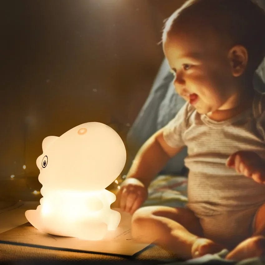 Led  Silicone Night Lights For Baby Kids Room Children Bedroom Soft Dinosaur Nursery Lamp Decoration Home Decor Christmas Gift changeable NemiLum