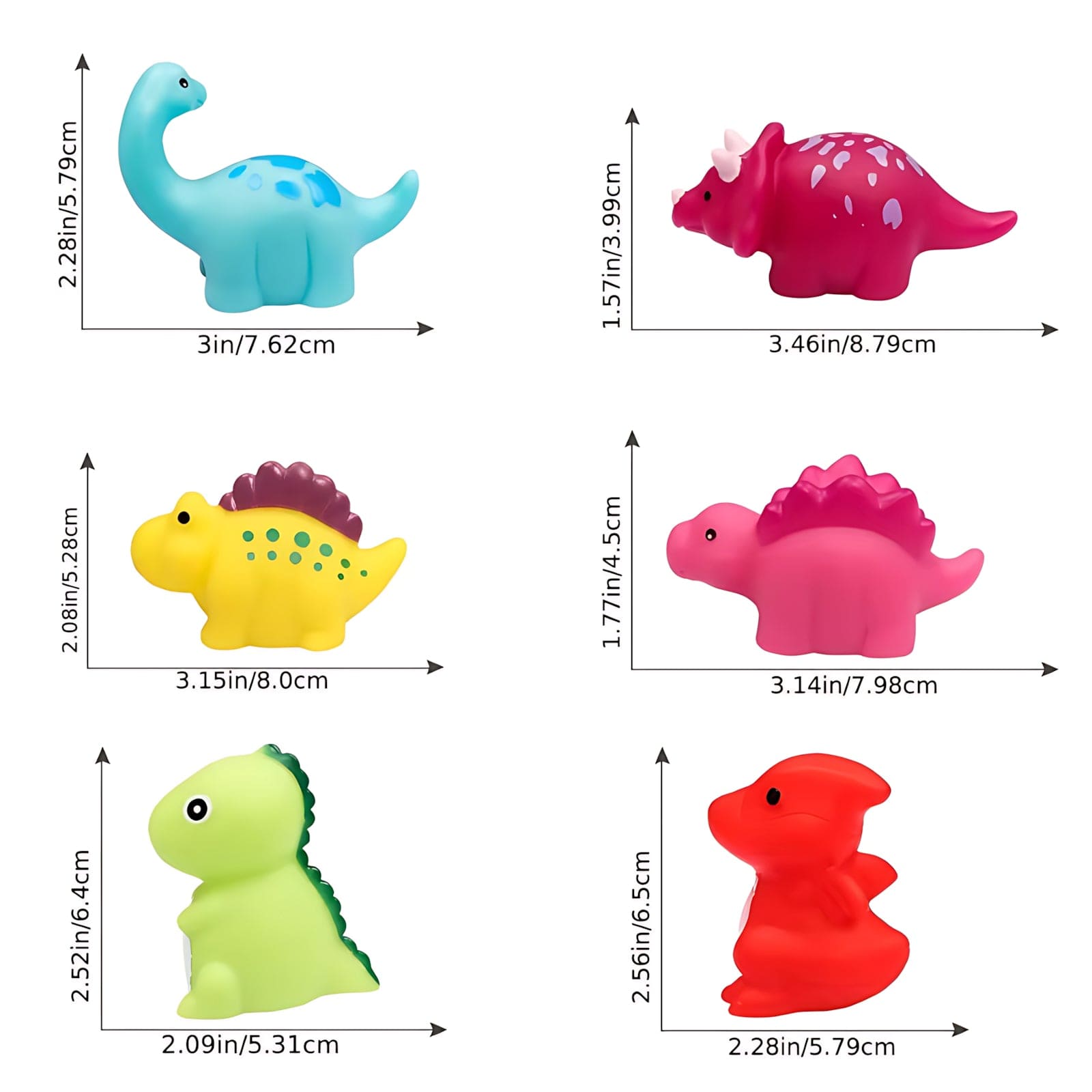 Veilleuse 6 Petits Dinosaures Bébé Silicone Bain 6PCS NemiLum