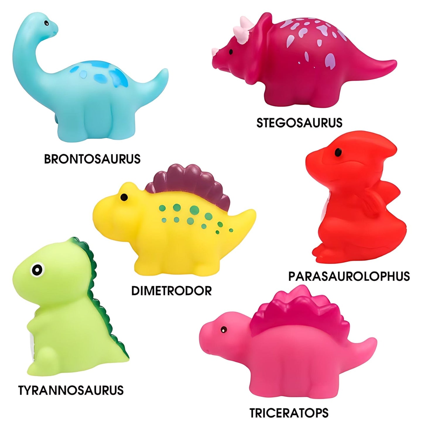 Veilleuse 6 Petits Dinosaures Bébé Silicone Bain 6PCS NemiLum