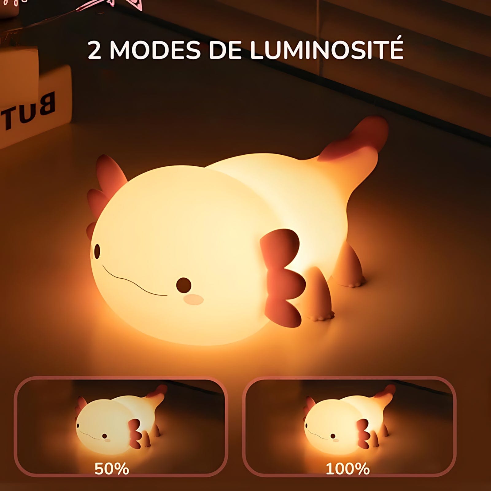 Veilleuse Axolotl Led Silicone NemiLum