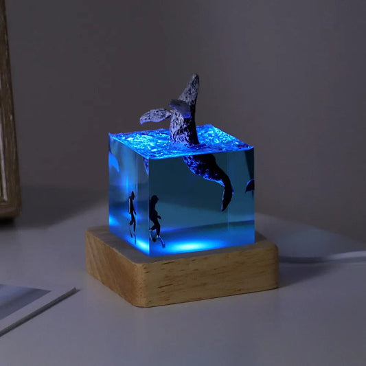 Veilleuse Baleine Lampe 3D Bois 2 NemiLum