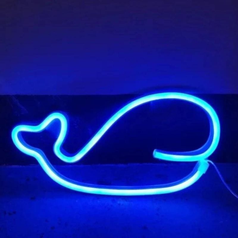 Veilleuse Baleine Lampe Néon Led Bleu NemiLum