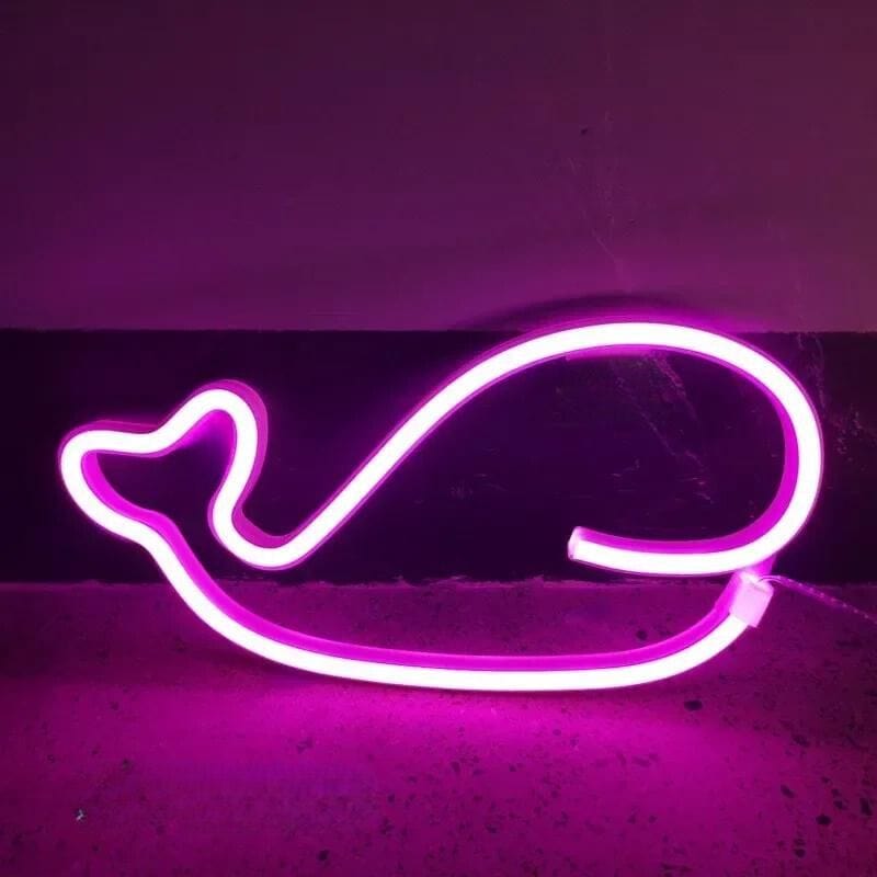 Veilleuse Baleine Lampe Néon Led Rose NemiLum