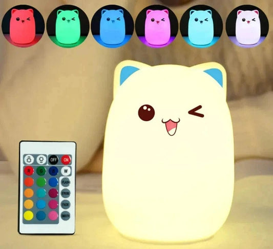 Veilleuse Chat Couleur Multicouleurs / 16cm x 12cm / Rechargeable NemiLum