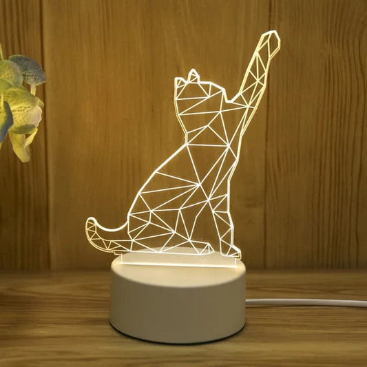 Veilleuse Chat Lampe 3D Led NemiLum