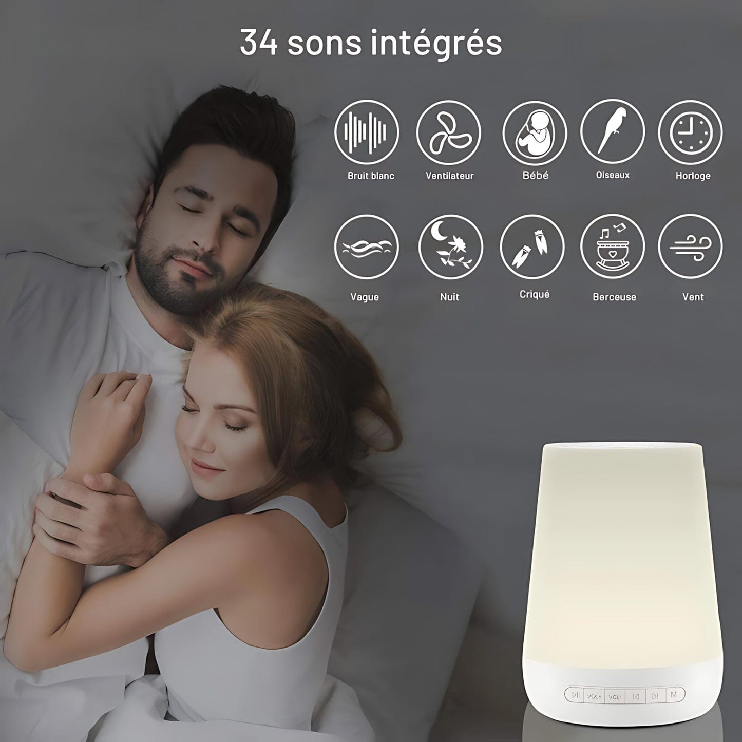 Veilleuse cône bruit blanc LED NemiLum