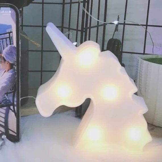 Veilleuse Licorne Lampe Blanc NemiLum