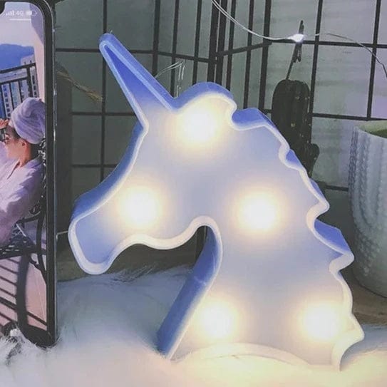 Veilleuse Licorne Lampe Bleu NemiLum