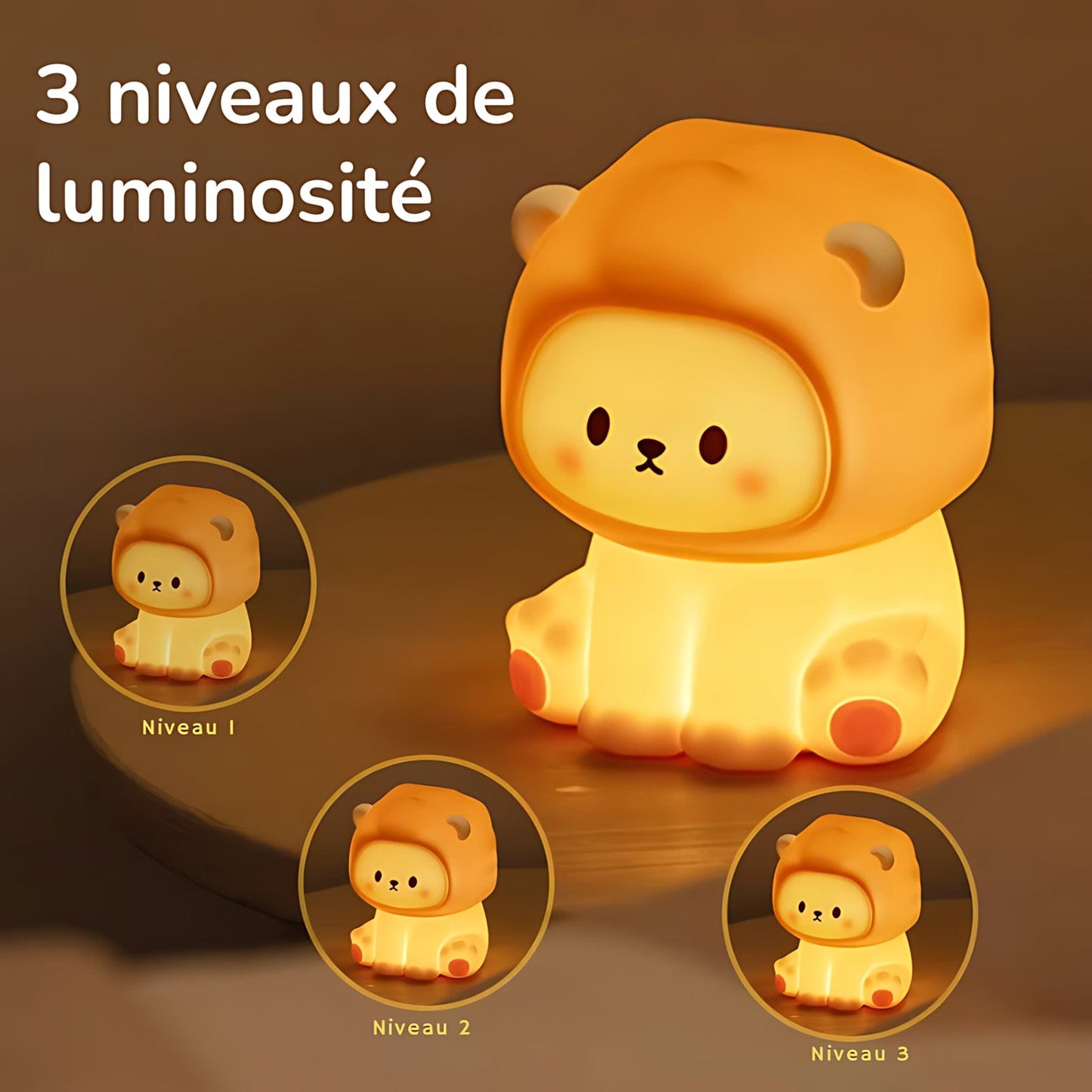 Veilleuse Lion Silicone LED NemiLum