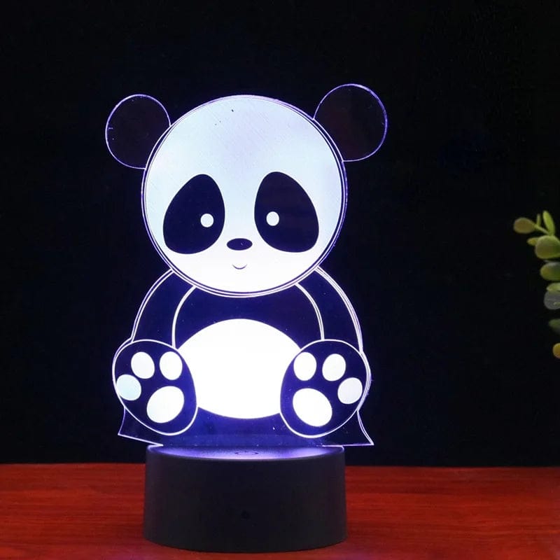 Veilleuse Panda Lampe 3D Noire NemiLum