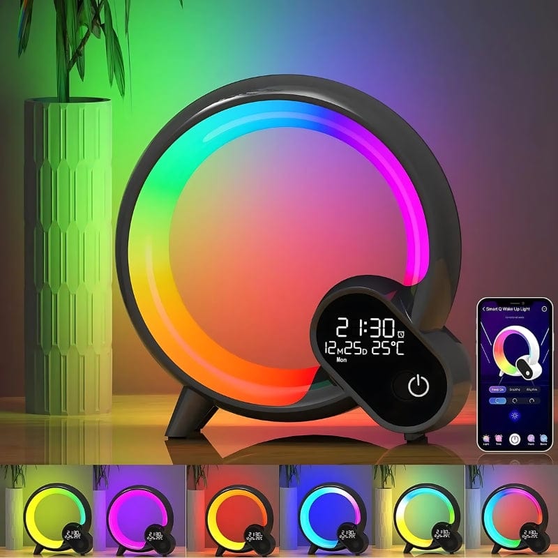 Veilleuse Réveil Intelligent Rgb Musical Noir NemiLum