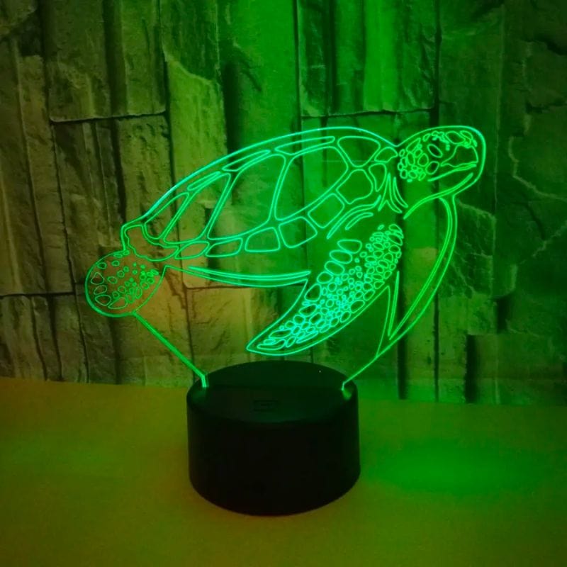 Veilleuse Tortue Lampe 3D Noire NemiLum